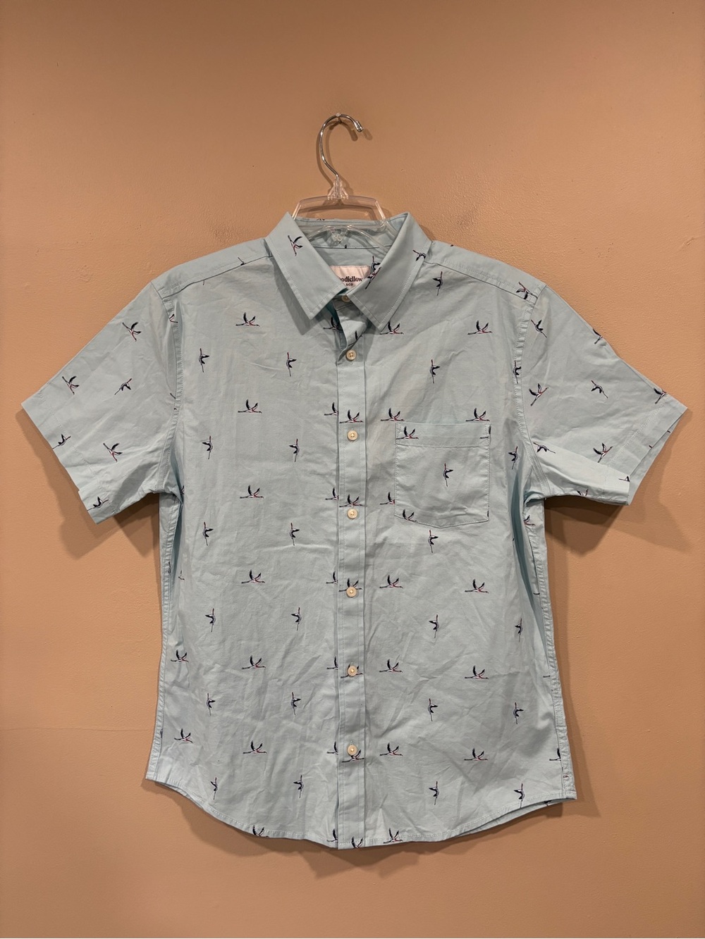 Goodfellow & Co Men’s Vacay Collection Blue Button Short Sleeve Shirt Size M NWT